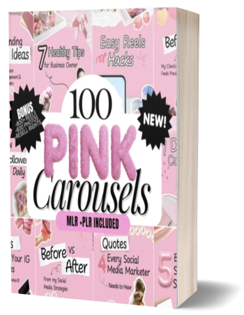100 Aesthetic Pink Instagram Carousel Templates | Editable Canva PLR MRR