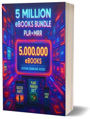 5 Million eBooks Mega Bundle Plr Mrr, Resellable Ebooks, Plr Ebooks Passive Income, Financial Ebooks